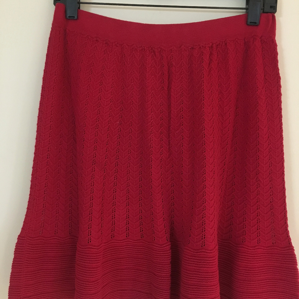 Red Knit Skirt